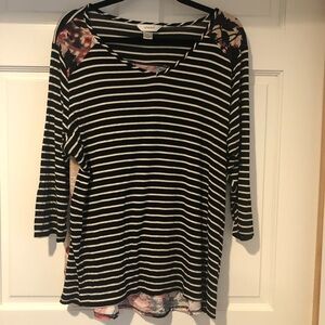 Mixed Print Casual Blouse